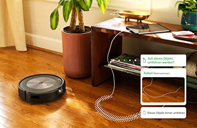 iRobot® Roomba® j7+ WLAN-fähiger Saugroboter mit automatischer Absaugstation, Kartierung und Zwei Gummibürsten für alle Böden -Objekterkennung und -vermeidung - Lernt und kartiert