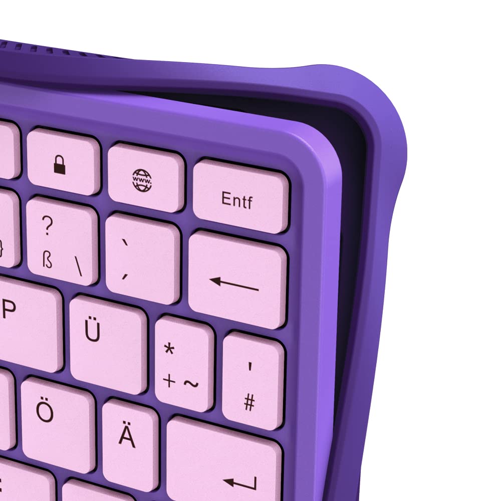 Kabellose Bluetooth-Tastatur „Made for Amazon“ für Kinder, violett, für Fire HD 10 Kids- und Kids Pro-Tablets