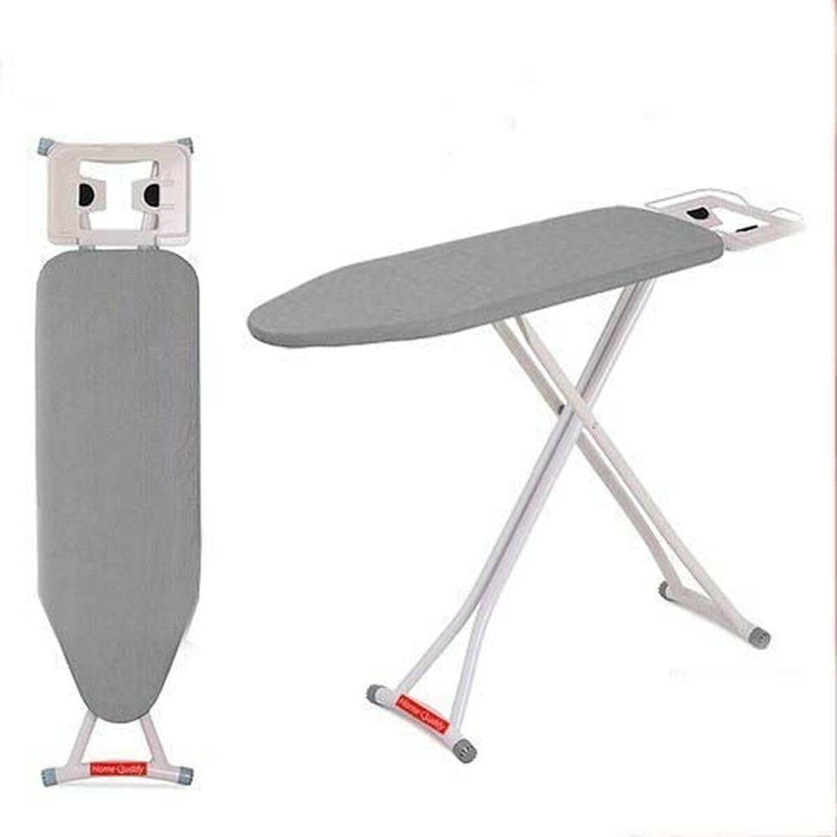 Vileda Express Rapid Bügelbrettbezug für Dampfbügelstation, metallisierte und wärmereflektierende Oberfläche für schnelleres Bügeln, Bügelbretter von 30-45cm x 110-130cm, Farbe Silber-Grau Metallic
