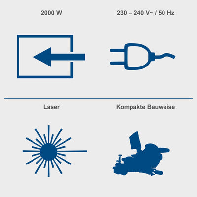 Scheppach HM216SPX Kapp-Zug-Gehrungssäge Kappsäge 2000 W, inkl. 2. Ø 210 mm Sägeblatt | 65 mm Schnitthöhe | 34 cm Schnittbreite| mit Laser, Aluauflagen, Drehtisch mit Schnellarretierung