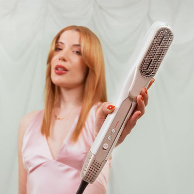 Cecotec Haarglätter mit Luft RitualCare Air Lisse 2in1 Blau. 1000W, Trocknet und Glättet, Reduziert Schäden durch hohe Temperaturen, Digitalmotor, 106000RPM, Hochdruckschlitz, Plasma, Keramik, Keratin