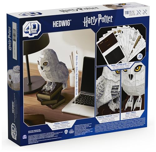4D Build - Harry Potter, 3D-Puzzle der beliebten Schnee-Eule Hedwig aus hochwertigem Karton, 118 Teile, für Harry Potter Fans ab 12 Jahren