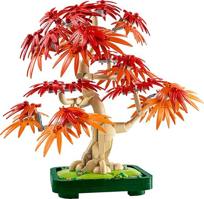 LEGO Botanicals Japanischer Roter Ahorn – Bonsai-Baum - Künstliche Pflanzen Bauset mit roten & orangen Blättern, Plus Schale - Home Dekor - Geschenkidee für Erwachsene - 10348