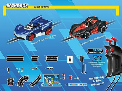 Carrera - 20062566 - GO I Sonic the Hedgehog 4.9 I Offizielles SEGA Sonic the Hedgehog Autorennset I Spaßige Rennen mit Sonic & Shadow durch Hochgeschwindigkeitsgeraden enge Kurven & schneller Looping