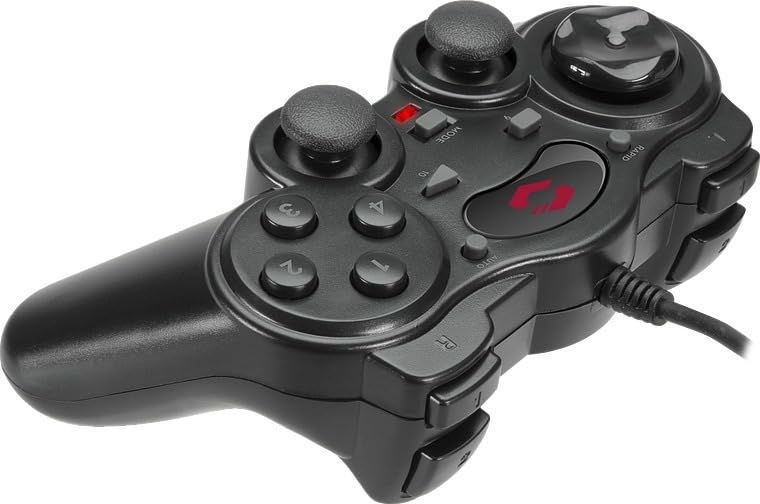 Speedlink THUNDERSTRIKE PC Gamepad - Gaming Controller PC mit USB Kabel, Schnell- und Auto-Feuer-Funktion, robuste Bauweise, DirectInput analog/digital, 1,7m Kabellänge, schwarz