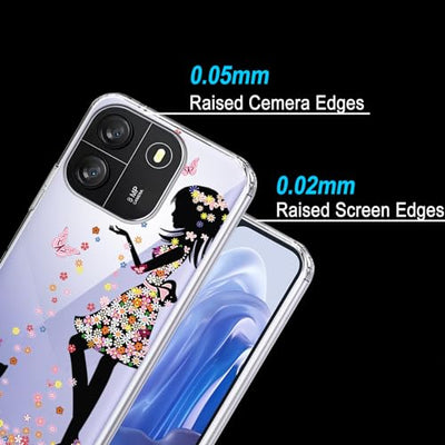 HuiYouMY Handyhülle Kompatibel mit Blackview Wave 6C/Blackview Oscal Flat 1C Hülle + 2 Stück Gehärtetes Glas Schutzfolie, Weich Transparent Schutzhülle, Starker Schutz Silikon Case TPU Cover - WM49