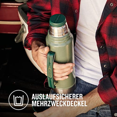Stanley Classic Legendary Thermoskanne 1L - Hält 24 Stunden Heiß oder Kalt - Spülmaschinenfest - Auslaufsicherer Deckel dient als Becher - Isolierflasche BPA Frei - Edelstahl Thermosflasche
