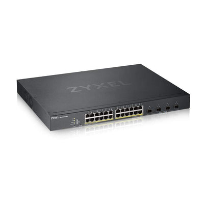 Zyxel Gigabit Ethernet Smart-Managed PoE+ Switch mit 24 Ports, einem Budget von 375 Watt und vier 10G SFP+ Slots, Hybrid Cloud-Modus [XGS1930-28HP]