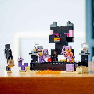 LEGO 21242 Minecraft Die End-Arena Set, 'Player-vs-Player Battle' Action-Spielzeug mit Lava, Enderdrache und Enderman-Figur, Geschenk für Kinder ab 8 Jahren