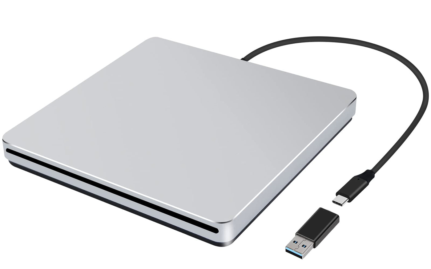 NOLYTH Externes CD Laufwerk für Laptop, DVD Laufwerk Extern für Mac MacBook, Slot-in Externe Optische Laufwerke, Portable USB CD Laufwerk Extern Brenner Externes Laufwerk für PC Apple Windows Desktop