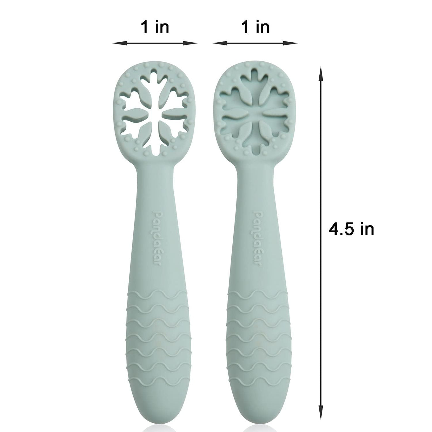 PandaEar 4er Set Lernlöffel für Baby, Starter Breilöffel Fütterlöffel Babylöffel Silikon Esslernlöffel Weich Flexibel Kinder Besteck BPA-frei für Säugling Kind Kleinkind ab 4 Monaten
