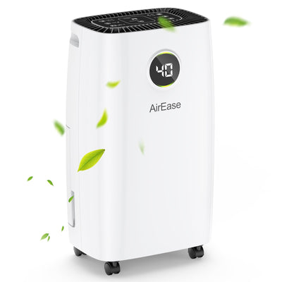 Luftentfeuchter Elektrisch mit 12L/Tag Raumentfeuchter,Entfeuchter Wohnung mit LED Display und Steuerung,Ablaufschlauch,Timer,Gegen Feuchtigkeit,Schimmel,Dehumidifier Raumgröße ca.108m³ für Keller