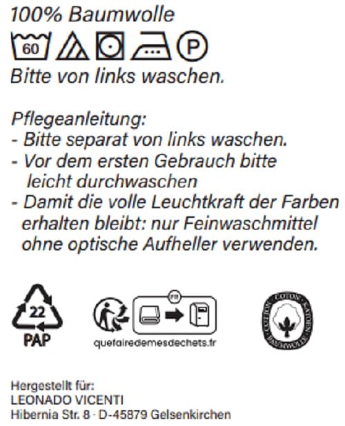 Leonado Vicenti Bettwäsche Set 2-teilig 135x200 cm Baumwolle Weiß Grau gestreift Reißverschluss Pflegeleicht Ganzjährig verwendbar