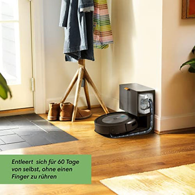 iRobot® Roomba® j7+ WLAN-fähiger Saugroboter mit automatischer Absaugstation, Kartierung und Zwei Gummibürsten für alle Böden -Objekterkennung und -vermeidung - Lernt und kartiert