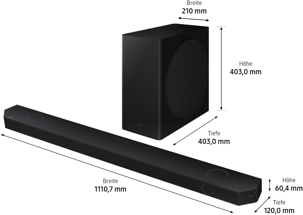 Samsung HW-Q810GD 5.1.2-Kanal Q-Soundbar für TV-Geräte, Bluetooth-Lautsprecher mit kabellosem Dolby Atmos / DTS:X, Q-Symphony, SpaceFit Sound Pro [2024]
