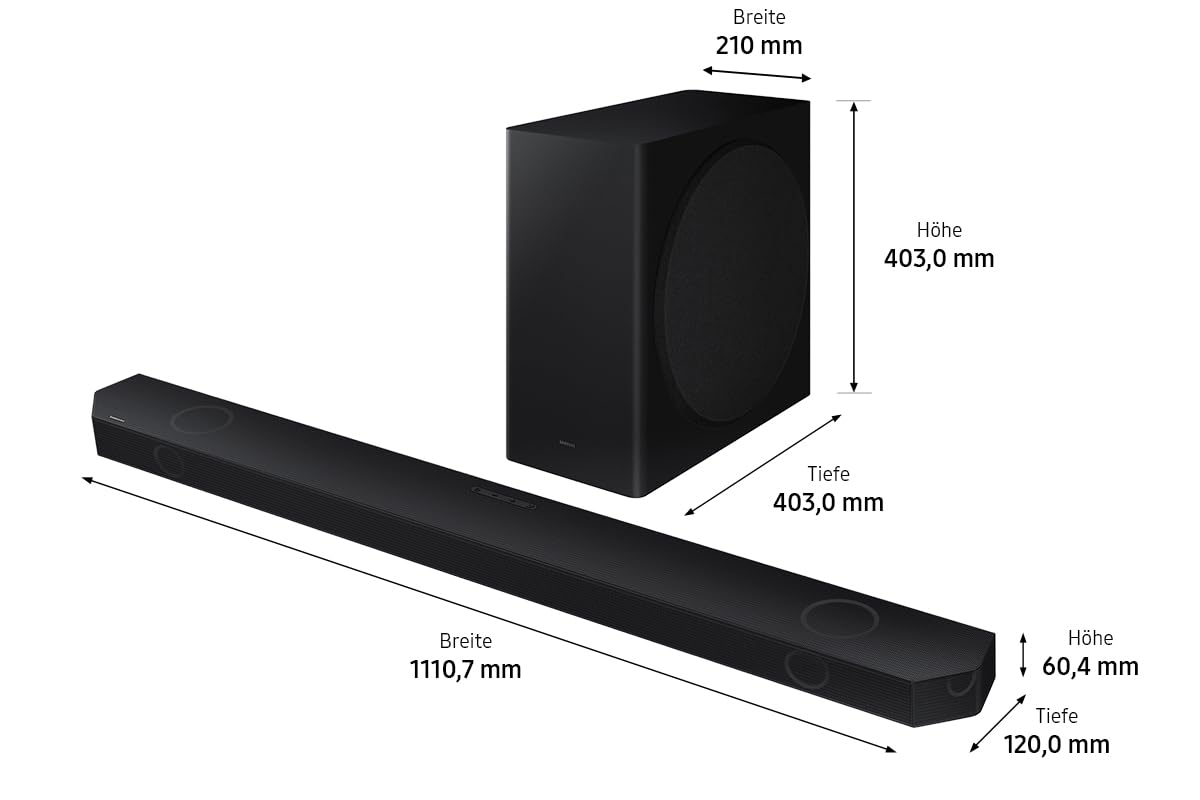 Samsung HW-Q810GD 5.1.2-Kanal Q-Soundbar für TV-Geräte, Bluetooth-Lautsprecher mit kabellosem Dolby Atmos / DTS:X, Q-Symphony, SpaceFit Sound Pro [2024]