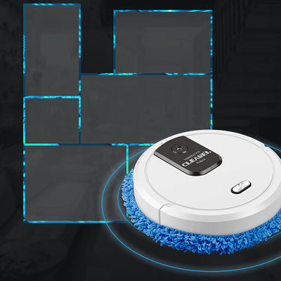 Trocken und Nass Kehrmaschine Wischen Roboter Smart Home Mit Mopp Inteligente Roboter Für Boden Wäscher Waschmaschine USB Charging 90 minutes Life time (Schwarz)