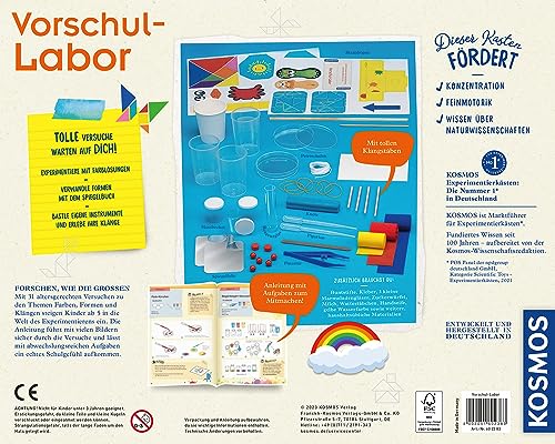 KOSMOS 602383 Vorschul-Labor - Experimente für Vorschulzeit, Experimentierkasten für Kinder ab 5 Jahren, Experimentierkasten für Vorschulkinder