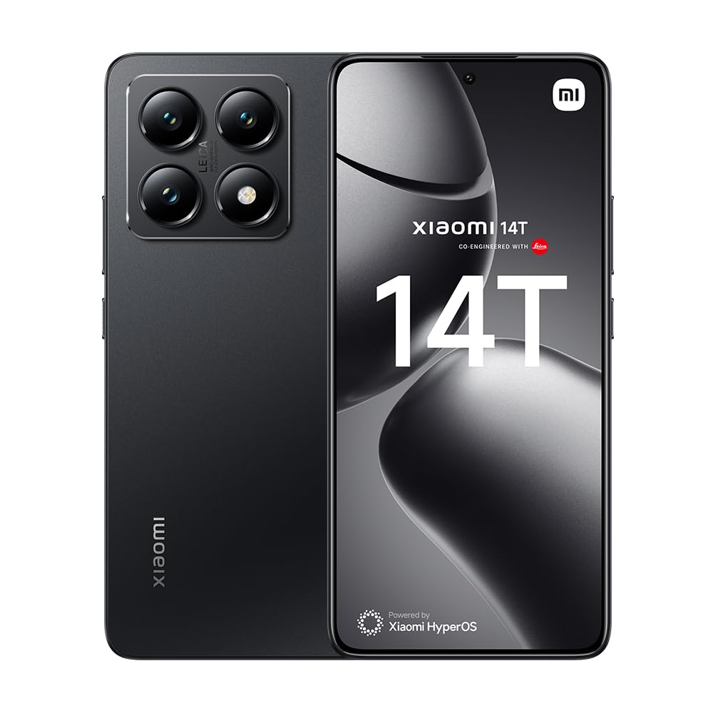 Xiaomi 14T, 5G Smartphone, 12+256GB Handy ohne Vertrag, 144Hz 6.67'' AI Display, Leica Kamera, MediaTek Dimensity 8300-Ultra, 5000mAh, 67W HyperCharge, Dual-SIM, Black