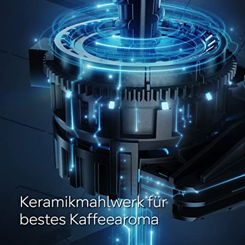 Siemens Kaffeevollautomat EQ300 TF301E19, für viele Kaffeespezialitäten, Milchaufschäumer, Keramikmahlwerk, OneTouch-Funktion, 1300 W, piano black