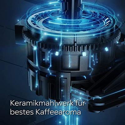 Siemens Kaffeevollautomat EQ300 TF301E19, für viele Kaffeespezialitäten, Milchaufschäumer, Keramikmahlwerk, OneTouch-Funktion, 1300 W, piano black