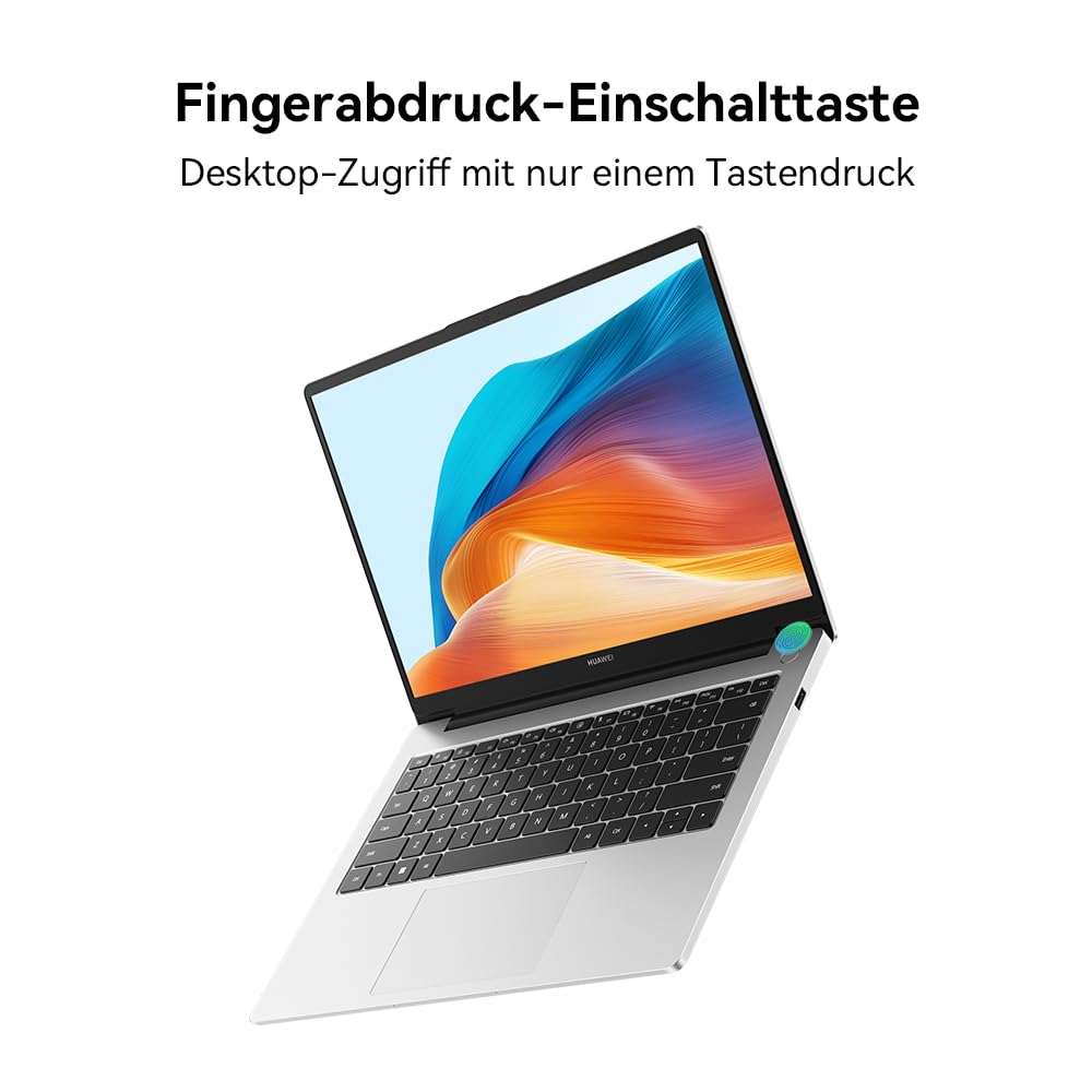 HUAWEI MateBook D 14 Laptop, i5-12450H, 12th Gen Intel Core i5 Prozessor, FullView Eye Comfort Display, 16 GB RAM, 512 GB SSD, 14 Zoll Laptop, Windows 11 Home, Deutsche Version, Space Gray