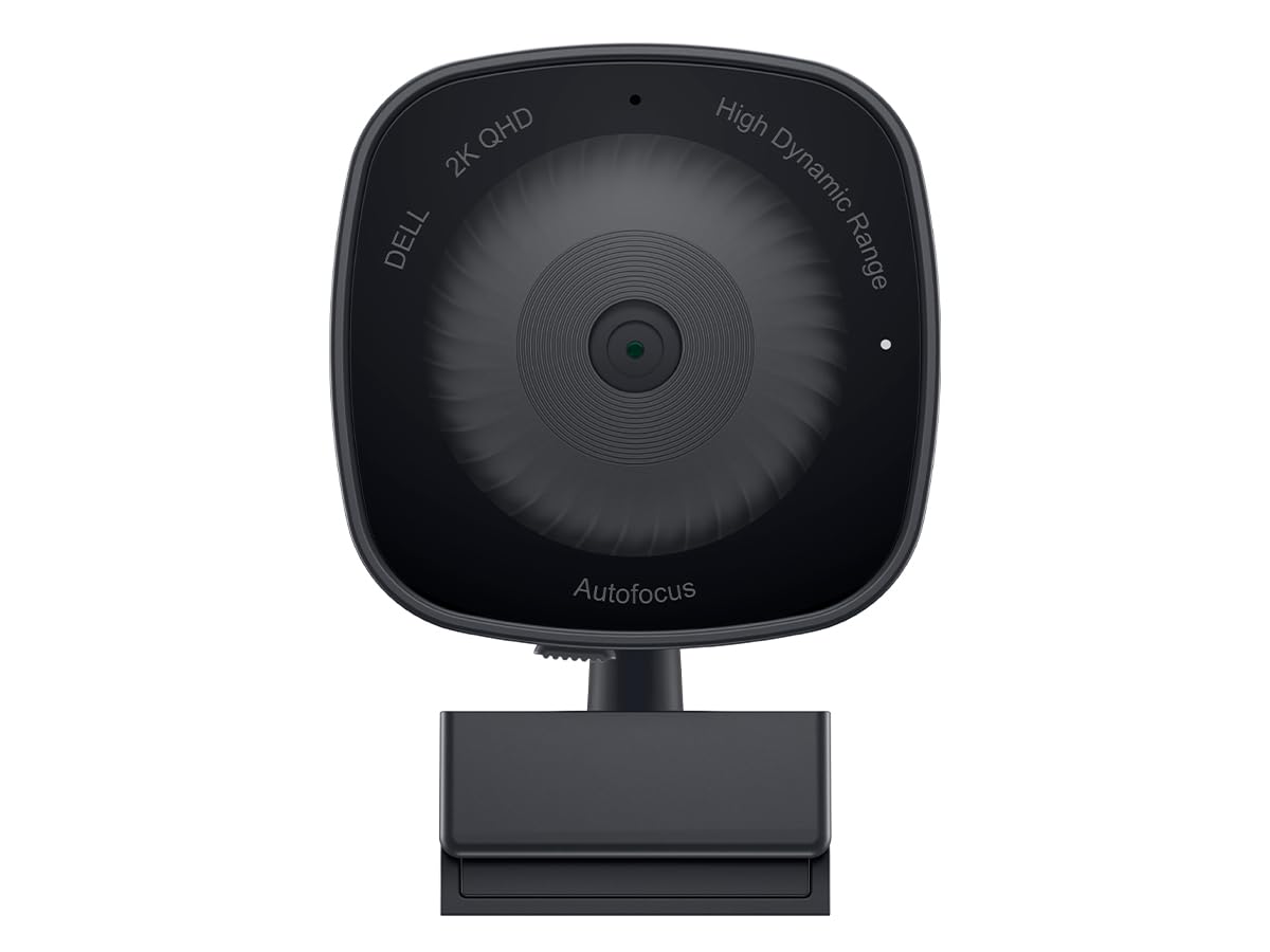 Dell Webcam WB3023-2K QHD/FHD/HD Auflösung, Sony Sensor, f2.0 Blende, Gesichtserkennung, Mikrofon mit Rauschunterdrückung, 2X HD Zoom, USB-A, Microsoft Teams/Zoom Zertifiziert - Schwarz