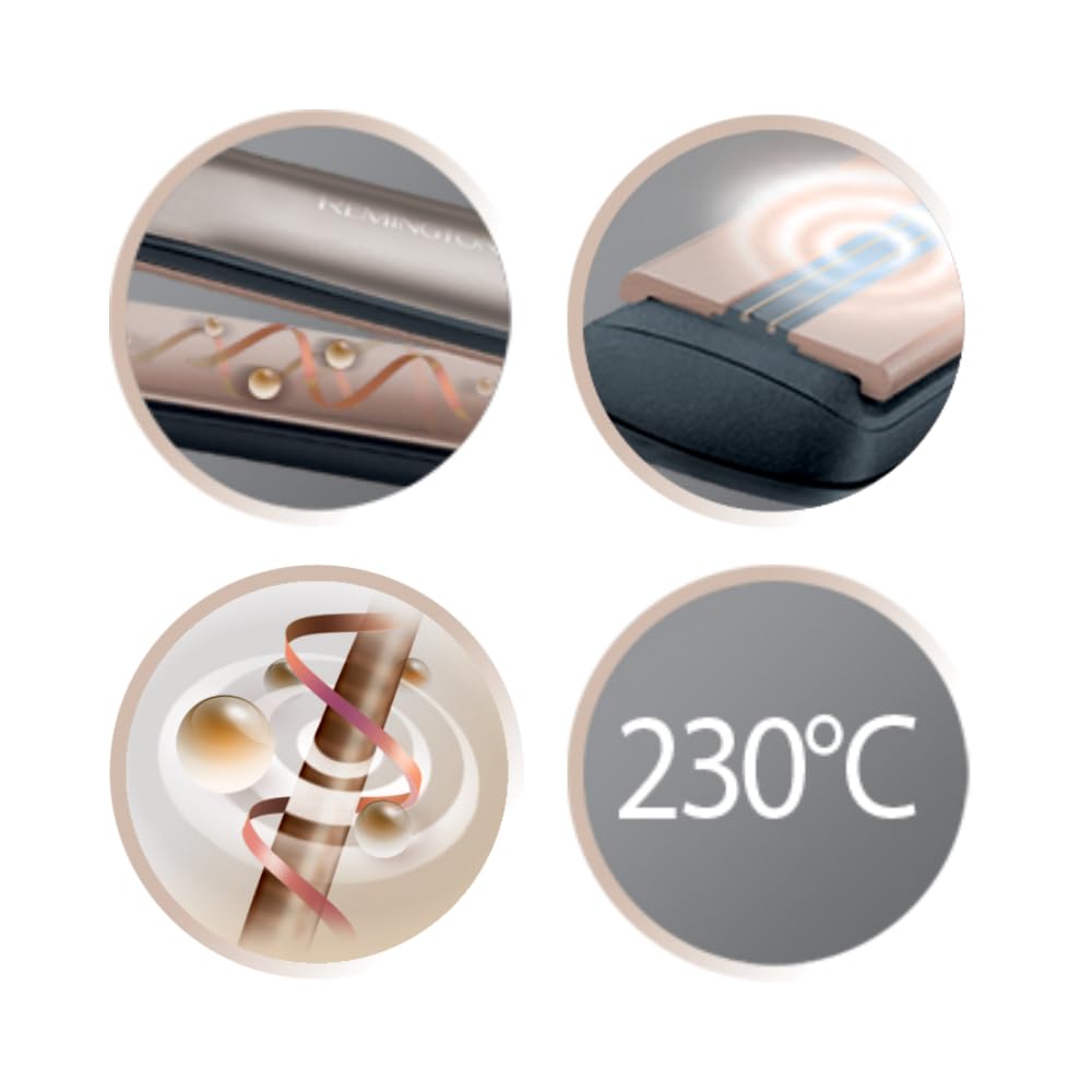 Remington Glätteisen Profi [Hitzeschutzsensor um Haarschäden zu verringern] Keratin Protect (hochwertige Keratin-Keramikbeschichtung mit Mandelöl) Digitales Display, 160-230°C, Haarglätter S8593