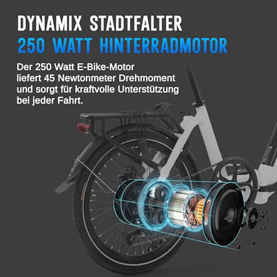 AsVIVA E-Bike Klapprad 20 Zoll – faltbares Pedelec für Erwachsene, 14,0Ah Samsung Akku, bis 100 km Reichweite, 25 km/h – leichtes E-Faltrad für Damen & Herren – elektrisch & kompakt (Weiß)