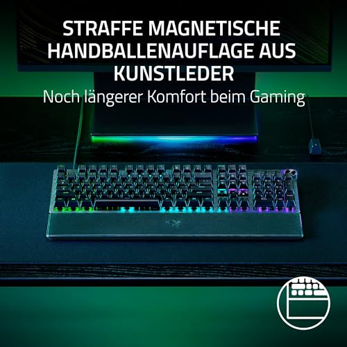 Razer Huntsman V3 Pro - Analoges optisches E-Sport-Keyboard Snap Tap & Rapid Trigger (Schnellfeuer-Modus, Multifunktionaler Drehregler, Doubleshot-PBT-Tastenkappen) DE-Layout | Schwarz