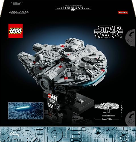 LEGO Star Wars 75375 Millenium Falke – Raumschiff-Modell für Erwachsene mit Display-Ständer und Namensschild als Coole Schreibtischdeko – Geschenk für Fans von Eine Neue Hoffnung