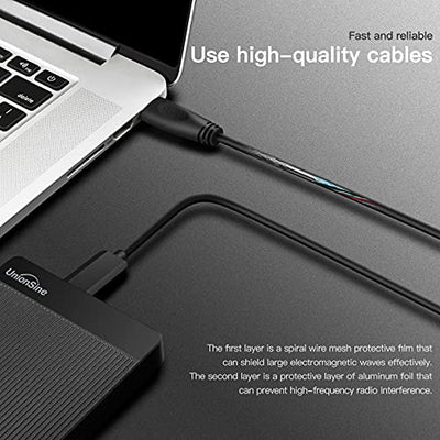 UnionSine Externe Festplatte 1TB ultradünn tragbar 2,5 Zoll USB 3.0, SATA, Festplattenspeicher für PC, Mac,TV, Wii U, Xbox, PS4 (Schwarz) HD2510