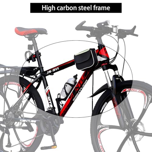 Wmmner Mountainbike, 24 Zoll, 26 Zoll, 27,5 Zoll, 21 Gänge, Dual-Disc-Bremse, 6 Speichenräder für Männer, Frauen, Erwachsene, Fahrkapazität: 200 kg/a/26 Zoll