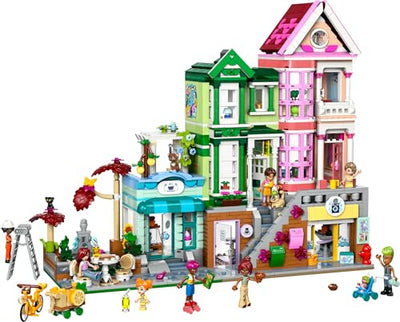 LEGO Friends Heartlake City Wohn- und Einkaufsstraße, Bauset für Rollenspiele mit 9 Charakteren (darunter 7 Minifiguren) und 3 Katzen, Geschenk für Mädchen und Jugendliche, Spielzeughaus 42670