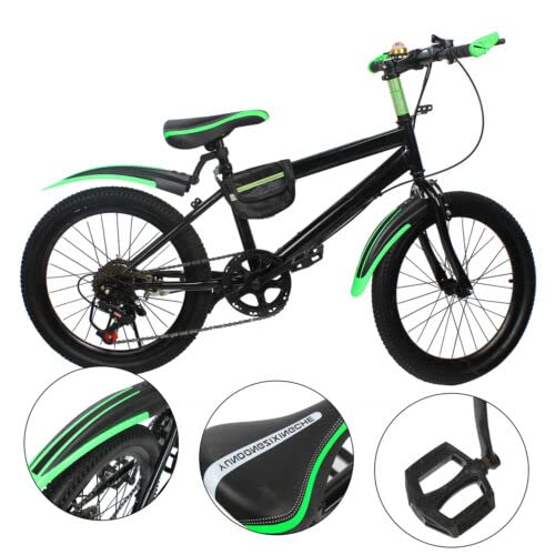 Wiefiche 20 Zoll Kinderfahrrad, 2 Farbe Premium Mountainbike Jungen & Mädchen-Fahrrad aus Kohlenstoffstahl Fully MTB für Jungen & Mädchen & Damen & Herren Fahrräder für Outdoor Sportausflüge