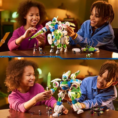 LEGO DREAMZzz 3-in-1 Mateo und Z-Blob der Ritter-Mech, Spielset zum Umbauen für Jungen und Mädchen ab 10 Jahren, Geschenk für Kinder, Fantasy-Set, Roboter in 3 Varianten, Abenteuer-Spielzeug 71485