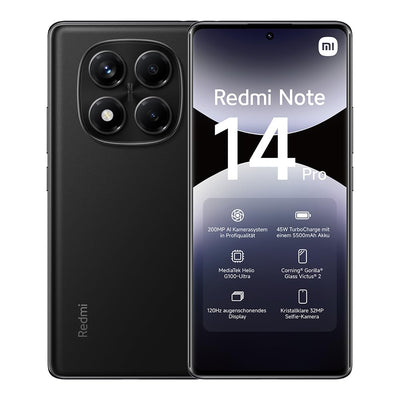 Xiaomi Redmi Note 14 Pro Smartphone, 8 + 256GB, Blue, 200MP professionelle AI-Kamera, 5500mAh Akku, 32MP Selfie-Kamera, AI-Funktionen (kein Ladegerät enthalten)