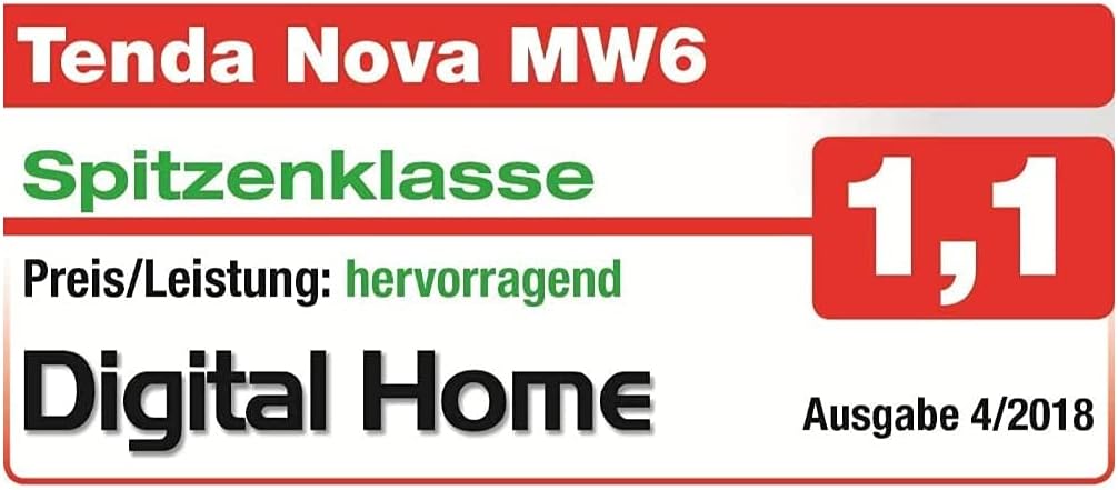 Tenda Nova MW6 Mesh WLAN System - AC1200 Dual Band WLAN Mesh System-empfohlen für Häuser mit 3-5 Schlafzimmern-6X Gigabit Port - Ersetzt WLAN Router & Repeater-Kompatibel mit Alexa-3Pack