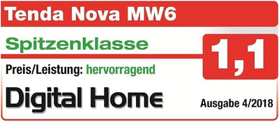 Tenda Nova MW6 Mesh WLAN System - AC1200 Dual Band WLAN Mesh System-empfohlen für Häuser mit 3-5 Schlafzimmern-6X Gigabit Port - Ersetzt WLAN Router & Repeater-Kompatibel mit Alexa-3Pack