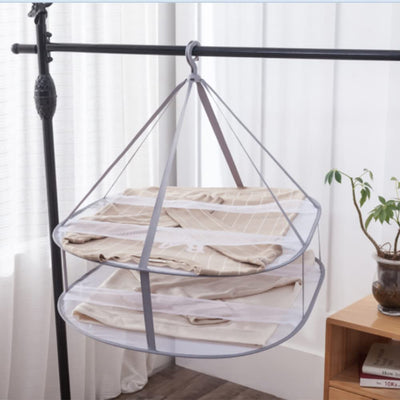 SEIWEI Doppelt Schicht Pullover-Hängetrockner, Faltbarer Wäscheständer, Flach zum Trocknen von Mesh-Kleiderbügel für Pullover, Feinwäsche und Badeanzug