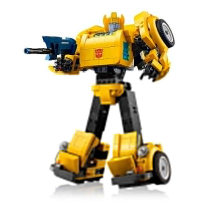 LEGO Icons Transformers Bumblebee, Roboter-Actionfigur für Erwachsene zum Sammeln, Bauset zum Film für Science-Fiction-Fans, lässt Sich in EIN Auto umbauen, Abenteuer-Spielzeug 10338