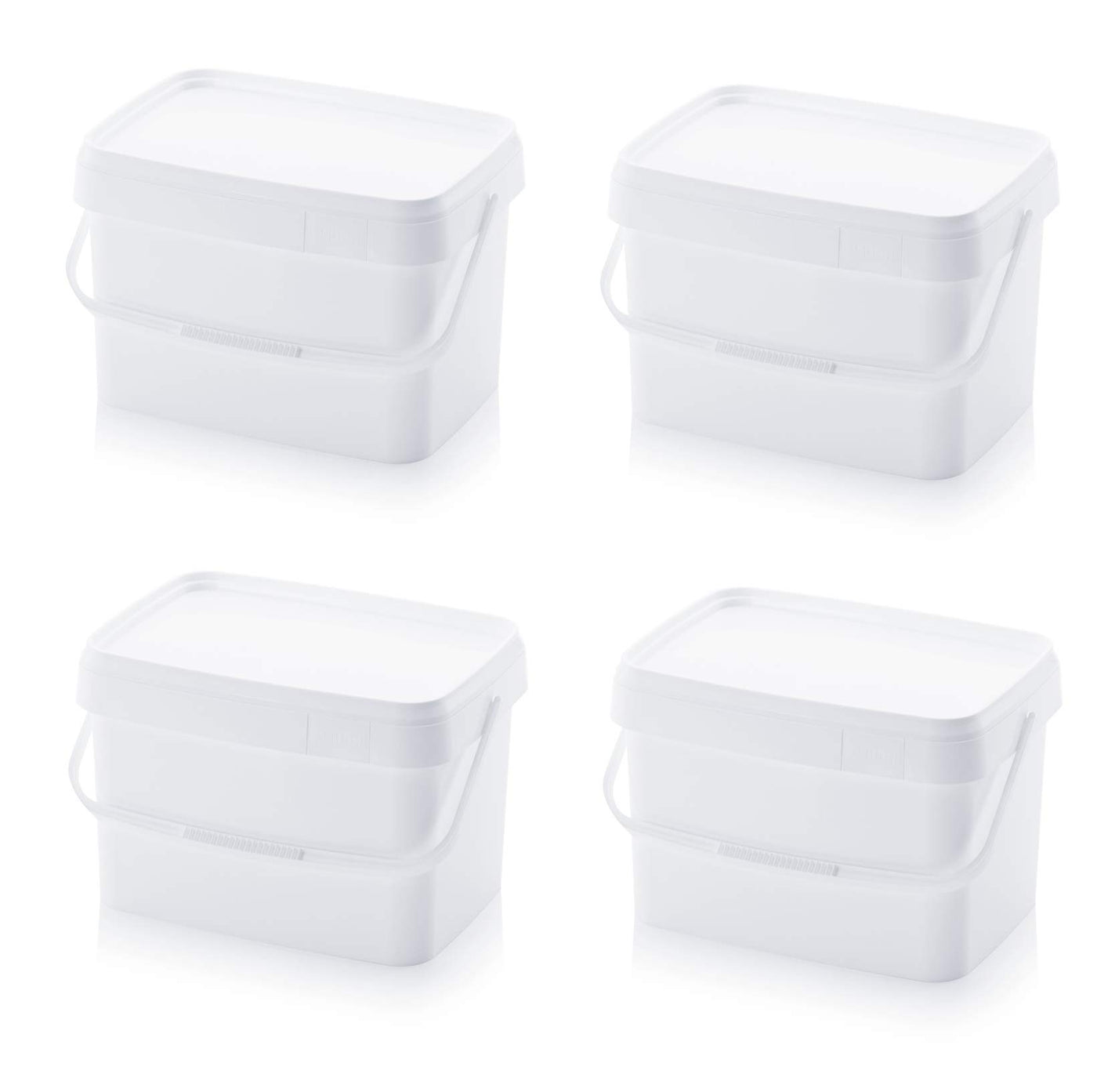 4X Eimer 20l rechteckig * 20 Liter * lebensmittelecht stapelbar Kunststoffeimer 20Liter weiß Farbe Futter Gastro Catering