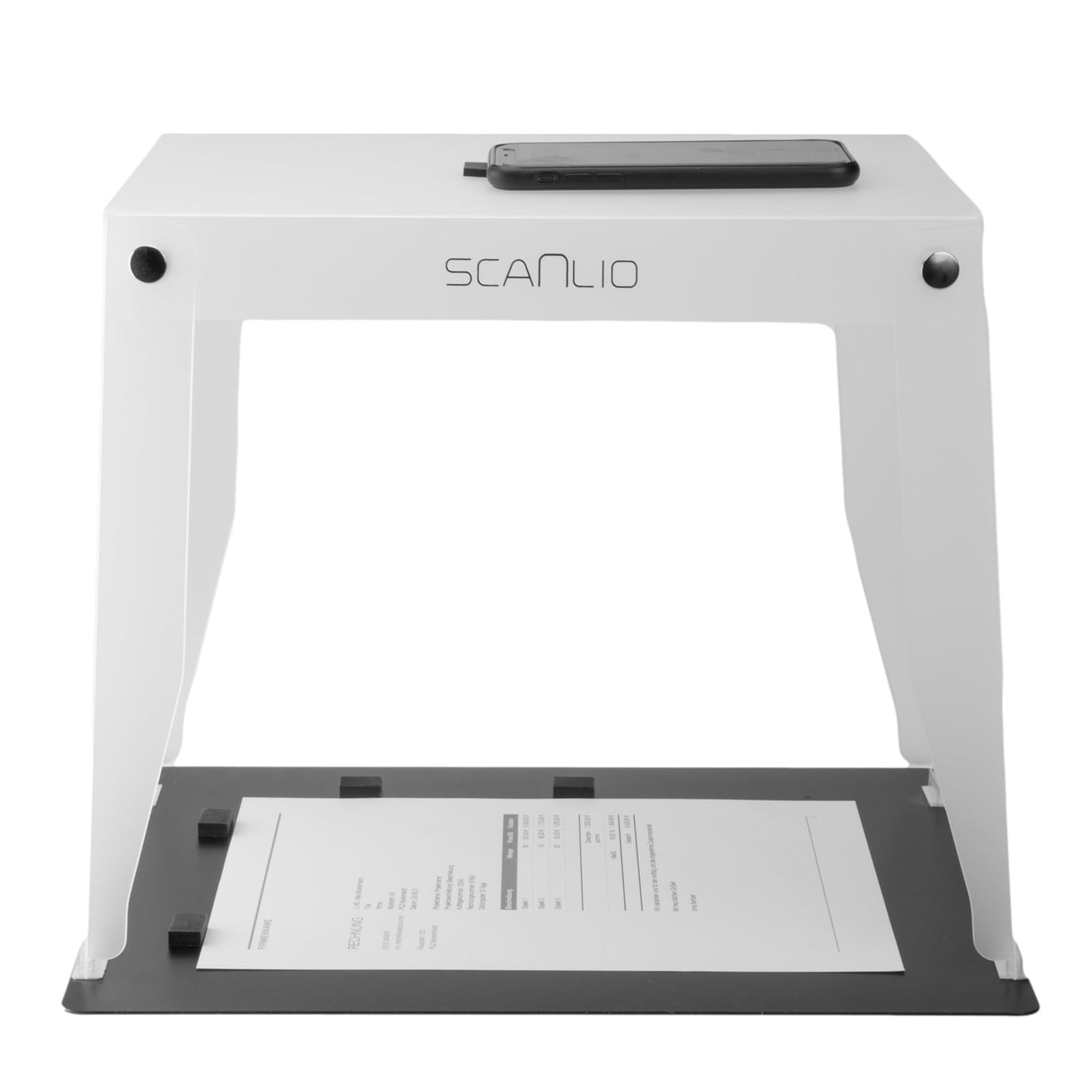 SCANLIO Pro Scanbox, Faltbare Handy Scanner Halterung, Smartphone Scanhilfe Dokumentenscanner und mobiler Scanstand