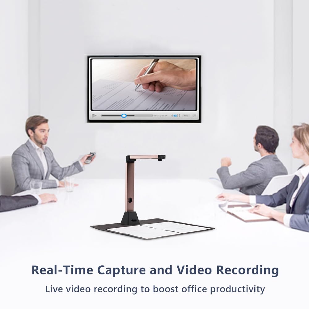 Venkillian Dokumentenscanner Kamera USB 8MP: A3 Buchscanner OCR tragbar für Lehrer | Flachbett Scanner Visualizer für Schule Dokumentenkamera | Scanner Dokumentenscanner mobil