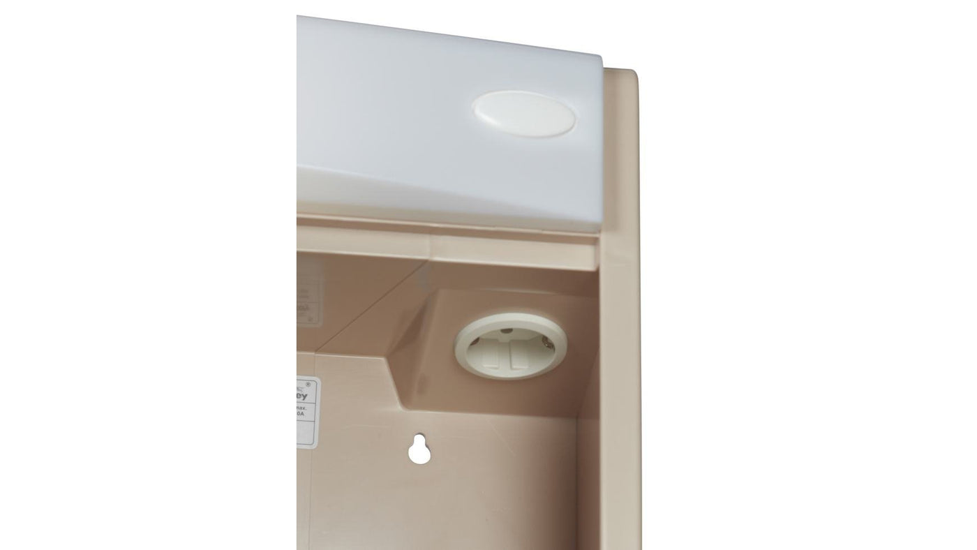 Jokey Spiegelschrank Saphir mit LED Beleuchtung 60 cm breit, Kunststoff Spiegelschrank in Bahamabeige, inkl. Steckdose