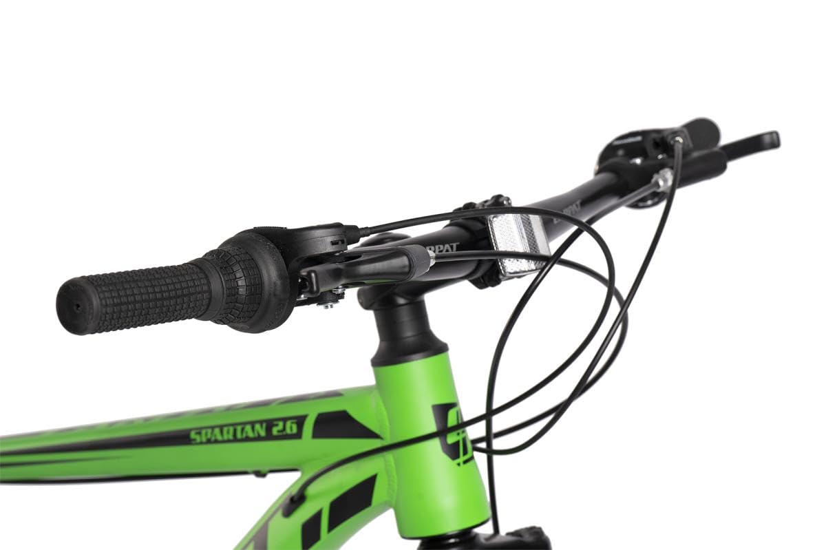 Mountainbike 26 Zoll Hardtail Aluminiumrahmen, 21-Gang Shimano Schaltung, Federgabel, integrierte Kabelführung, 85 % vormontiert, MTB Fahrrad für Damen & Herren, Outdoor Trail Bike (Grün)