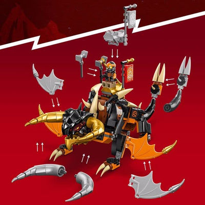 LEGO NINJAGO Coles Erddrache EVO, Spielzeug zum Sammeln mit aufrüstbarem Drachen & Skorpion-Figur sowie Minifiguren für Jungen und Mädchen 71782