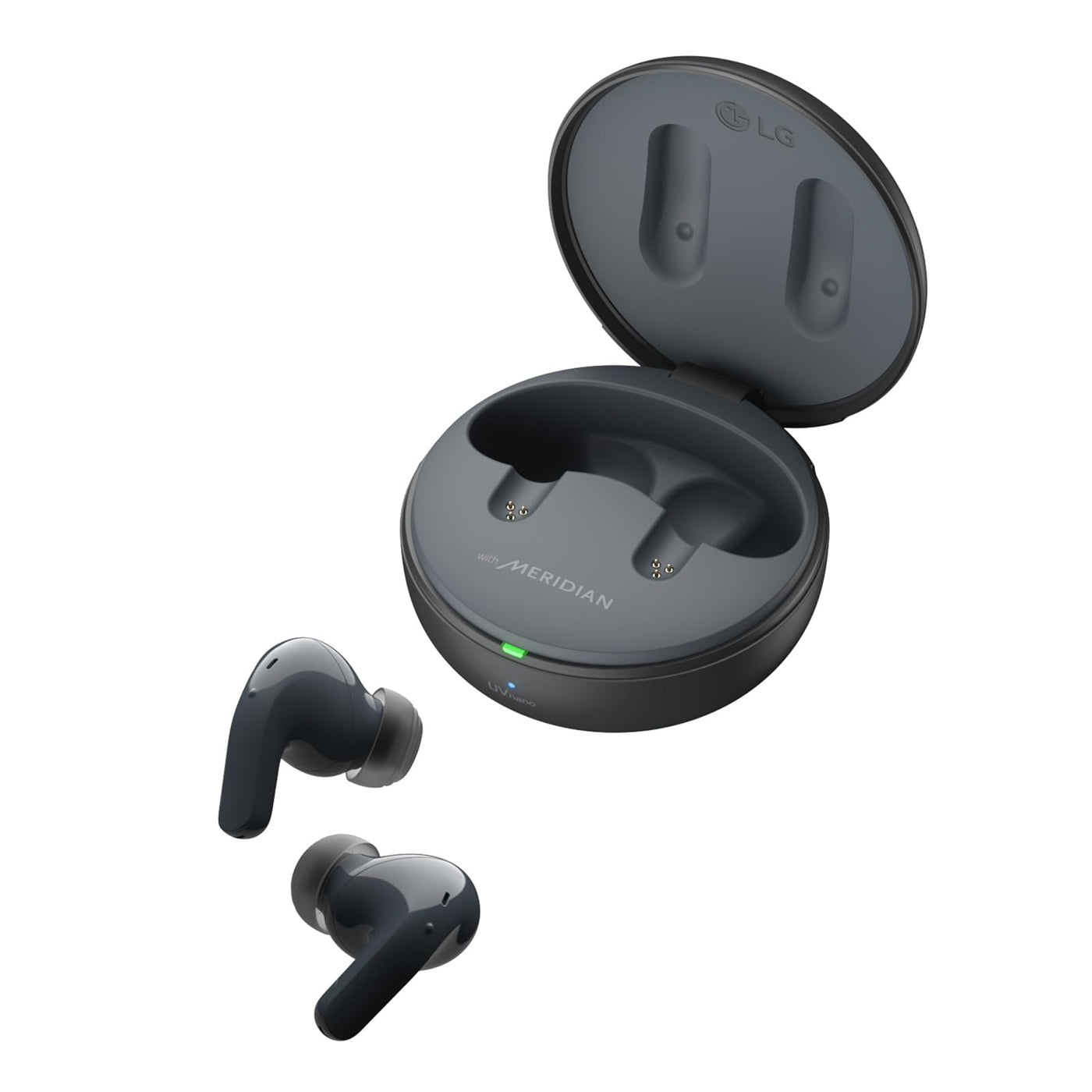 LG TONE Free DT90Q In-Ear Bluetooth Kopfhörer mit Dolby Atmos-Sound, MERIDIAN-Technologie, ANC (Active Noise Cancellation), Uvnano & IPX4-Spritzwasserschutz - Schwarz