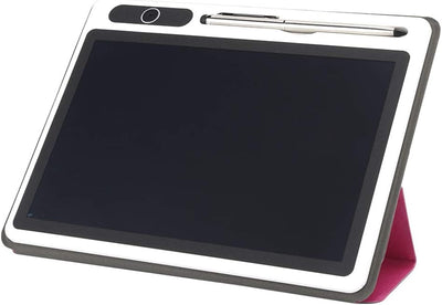Topiky 10,1-Zoll-LCD-Handschrifttafel mit Ledertasche und Stiftset, Elektronischer Notizblock LCD-Tablet-Zeichenblock Business Supply Handmalwerkzeug(Rosenrot)