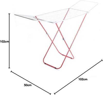 rg-vertrieb Wäscheständer Flügelwäschetrockner rot Wäschetrockner Wäsche Trocknen 18m Länge 184cm x 50cm x 102cm